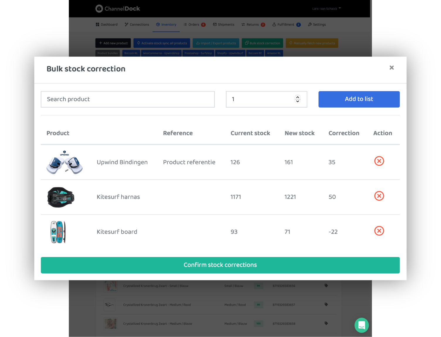 adjust stock levels in bulk inventory management